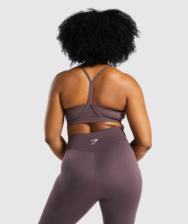 Damske Športové Podprsenky Gymshark V Neck Hnede | JA4875260